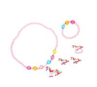 Men children's suit 1 set jewelry children unicorn necklace pearl bracelets for women a necklace rings children's ring child earring girl suite birthday gift set acrylic