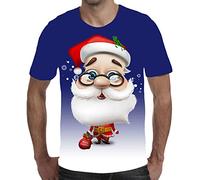 Men Christmas T-shirts Funny Xmas Sweatshirt Santa Claus Tee 3D Printed T Shirt Crew Neck Blouse Short Sleeve T-Shirt Cotton Tshirt Xmas Party Holiday Tops Comfortable Tee Shirts Gift Idea for Him