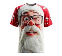 Men Christmas T-Shirts Winter Xmas Tunic Tops Classic Santa Claus Meme Expression Pullover Tshirt Breathable Cartoon Printed Round Neck Streetwear(X01-11, M)
