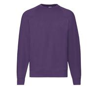 Men Classic Raglan Sweatshirt Round Neck Fruit of the Loom Pullover Jumper S-4XL