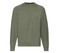 Men Classic Raglan Sweatshirt Round Neck Fruit of the Loom Pullover Jumper S-4XL