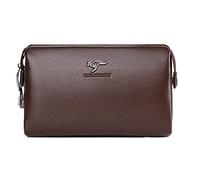 Men Clutch Bag Leather Business Code Lock Wallet Handbag Wrist Bag Anti Theft Zip Around Purse Office Checkbook Handbag Credit Card Cash for Tablet Phone Cash Office Casual Travel,F