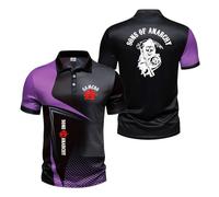 Men Collision Color 3D Polo Shirts for A.na.rc.h.y S.on.s Slim Fit Half Sleeve Soft Short Sleeve Tee Buttons Activewear Cozy Tee Top Clothes Graphic T-Shirt-ZiS||3X_l