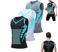 Men Compression Shirt,Ionic Shaping Sleeveless Shirt,Shaping Sleeveless Vest for Men to Shape Your Body,Comfortable Breathable (Mixed, L)