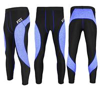 Men Compression Tight Pants Sports wear Cycling Base Layer Under Armour Comfortable Running Yoga Gym Leggings (Black-Blue, XX-Large)