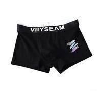 Men Cotton Boxer Shorts Underwear Breathable Trunks with U Pouch Ideal for Sleepwear and Daily Comfort (L Black)
