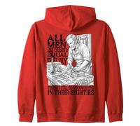 Men Created Equal Woodworking Dad Eighties 80th Birthday Zip Hoodie
