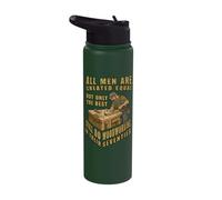 Men Created Equal Woodworking Dad Seventies 70th Birthday Stainless Steel Insulated Water Bottle