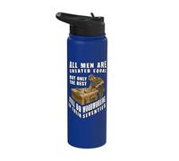 Men Created Equal Woodworking Dad Seventies 70th Birthday Stainless Steel Insulated Water Bottle