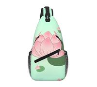 Men Cross Chest Bag Diagonally, Lotus flowers waiting to bloom Print Sling Crossbody, Chest Daypack Satchel, for Hiking Travel