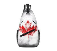 Men Cross Chest Bag Diagonally, Retro Canada Flag Print Sling Crossbody, Chest Daypack Satchel, for Hiking Travel