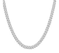 Men Cuban Chain Necklace, 5mm, 20" Length, Silver Chain Men, Stainless Steel Neck Link Chains for Men Man Women Boys Kids