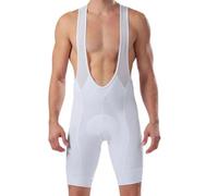 Men Cycling Clothing Plain Color Black White Cycling Bib Shorts Laser Cut cuff MTB Bike Cloth 9D GEL Pad Elastic Bottom Cycle Shorts(White bib,M)