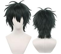 Men Dark Green Short Cosplay Wig Kagehira Mika Wig with Heat Resistant Synthetic for Halloween Comic Con Daily Use Replacement Wigs