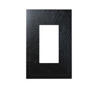 Men Dark Textured Leather Surface Light Switch Wall Plate Faceplate Cover Single Rocker 1 Gang Decorator Outlet Receptacle Covers for Home Kitchen Room Bathroom Decor