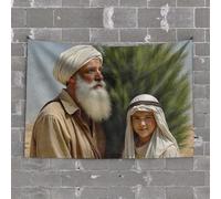 Men Decor Desert Journey: An Elderly Man And Young Boy Share Stories Tapestry Garage Accessories For Man Cave Funny Sogns(75X100CM)