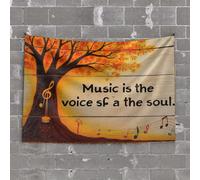 Men Decor Music Is The Voice Of The Soul. Tapestry Dorm Wall Decorations Wall Decor For Dorm(75X100CM)