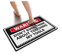 Men Decor Warning Don't Even Think About Touching My Tools Doormat | Man Cabe Decor Welcome Mat For Front Door Outside(40X60CM)
