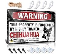 Men Decor Warning This Property Is Protected By A Highly Trained Chihuahua Sign Bar Stuff For Man Cave Bar For Man Cave(30X40CM)