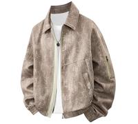 Men Denim Jacket Printed Youth Business Coat Loose Outerwear