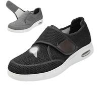 Men Diabetic Shoes Extra Wide Width Lightweight Slippers with Adjustable Closure Non Slip Women's Air Cushion Bottom Walking Shoes for Elderly Swollen Feet