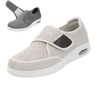 Men Diabetic Shoes Extra Wide Width Lightweight Slippers with Adjustable Closure Non Slip Women's Air Cushion Bottom Walking Shoes for Elderly Swollen Feet