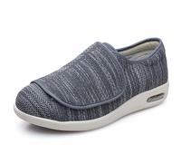Men Diabetic Shoes Wide Width Elderly Walking Shoes with Adjustable Closure Air Cushion Sneakers Breathable Lightweight for Plantar Fasciitis Bunions Swollen Feet, Dark Gray-37.5 EU