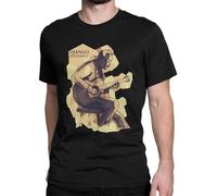 Men Django Reinhardt Play Guitar T Shirts Guitarist Music Pure Cotton Clothing Funny Tee Shirt Birthday Present T-Shirt Black(X-Large)