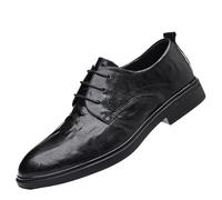 Men Dress Oxford Spanish Leather Fashion Lace Up Brogue Non Slip Block Heel Anti-Slip Slip Resistant Shoe for Business Office Party Wedding Evening(Negro,6.5 UK)