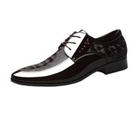 Men Dress Shoes Genuine Leather Anti-Slip Non Slip Resistant Outdoor Lace-up Brogue Party(Marrone,7.5 UK)