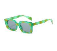 Men Driving Square Small Frame Sunglasses Women Beach Holiday Party Shopping Photo Shoot Sun Glasses(Green)