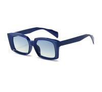 Men Driving Square Small Frame Sunglasses Women Beach Holiday Party Shopping Photo Shoot Sun Glasses(Blue)