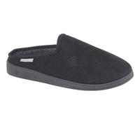 Dunlop Mens Ribbed Velour Mule Slipper Black 7 UK