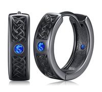 Men Earrings Viking Hoop Earrings Black Blue Celtic Earring Men Runes Huggies Earring Hypoallergenic Nordic Jewellery for Boys Women