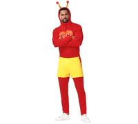 Men El Chupulin Halloween Colorada Costume Outfits Superhero Red Shirts Pants Shorts Heart Printed Festival Uniform M