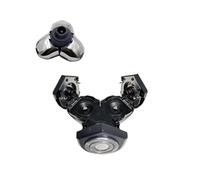Men Electric Shaver Heads 3 Cutter Spare Beard Razor Blades 4D Floating Extra Head Stainless Steel Waterproof(2pcs)