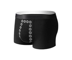 Men Energy Field Therapy Underpants, Magnetic Therapy Underwear with Elastic Waistband, Male Growth & Hardening Delay Boxer Short, Anti Chafing Hipster Boxers Comfortable Thermal Underwear Black