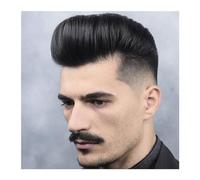 Men Exhuast Systems For Men Mono & Pu With Lace Front Breathable For Male Hair Prosthesis 100% European Human Toupee Wig Hair Topper(Black)