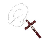 Men Exquisite Necklace with Wooden Cross Jesus Passion Prayer for Fashion Accessory