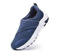 Men Extra Wide Fit Diabetic Shoes with Adjustable Closure for Swollen Feet Non-Slip Indoor Outdoor Slippers Comfy Blue