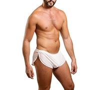 Men Extreme Mesh Shorts with Large Split Sides Underwear Boxers Briefs White XL