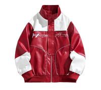 Men Fall Winter Biker Wear American Pilot Coats Turtleneck Baseball Jacket Leather Coat