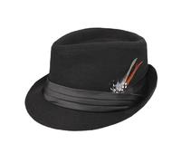 Men Fedora Panama Hat Trilby Hat with Feather British Vintage Wool Felt Jazz Cap Short Brim Bowler Hat Jazz Dancers Gangsters Rapper Cowboy Gentleman Fedora Manhattan Hat for Party Dancing Stage