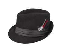 Men Fedora Panama Hat Trilby Hat with Feather British Vintage Wool Felt Jazz Cap Short Brim Bowler Hat Jazz Dancers Gangsters Rapper Cowboy Gentleman Fedora Manhattan Hat for Party Dancing Stage