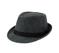 Men Fedora Trilby Hat Panama Hat Elegant Winter Bowler Hats Classic Short Brim Jazz Cap Vintage Style Warm Autumn Winter Gentleman Homburg Party Gangster Cap for Travel Beach Party Outdoor Light Grey