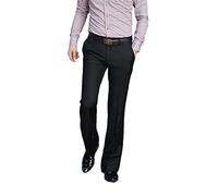 Men Flared Boot Cut Trousers No Lroning Required Business Casual British Office Slim Comfortable Formal Bottom White Suit Pants (Color : Black, Size : 34)