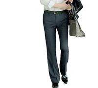 Men Flared Boot Cut Trousers No Lroning Required Business Casual British Office Slim Comfortable Formal Bottom White Suit Pants (Color : Dark Grey, Size : 33)