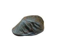 Men Flat Cap 100% Real Pure Goat Leather Ivy Gatsby Black and Brown Fully Lined Cap (UK, Alpha, S, Brown)
