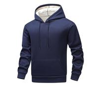 Men Fleece Lined Hoodie Sweatshirts Plain Jumper Long Sleeve Sweater Classic Oversized Sweatshirt Thermal Sherpa Lined Pullover Plush Sweaters Soft Classic Hooded Tops Lightweight Work Jumpers