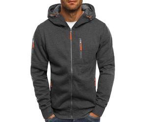 Men Fleece with Zip Pockets Cotton Oversize Casual Hooded Soft Thermal Fleece Loose Long Sleeve Sweatshirt Tunics Zipper Sports Hoodies Gym with Large Pockets Lightweight Drawstring Jacket